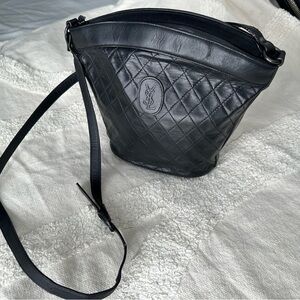 Vintage Yves Saint Laurent Black Quilted Leather Shoulder Bag